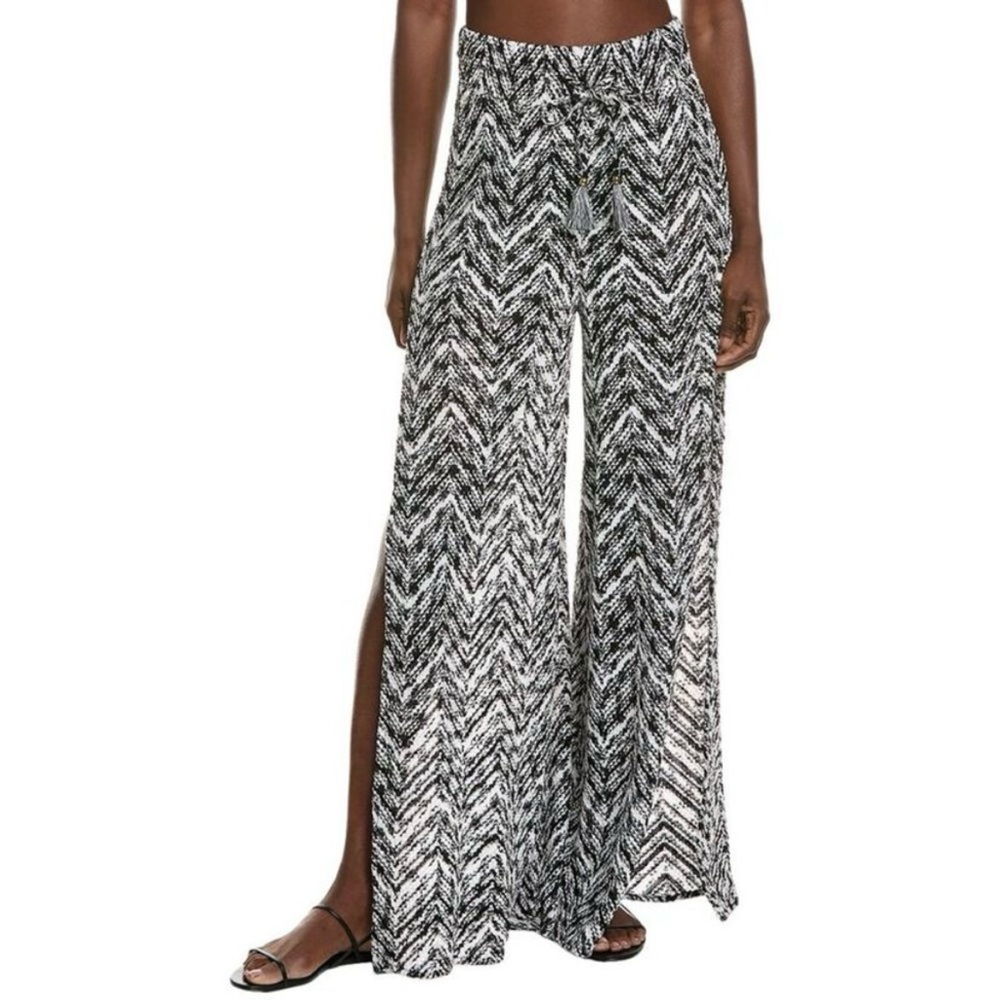 Ramy Brook Taytum Spacedye Chevron Knit Side Slit Swim Cover-Up XS NO DRAWSTRING
